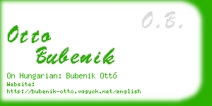 otto bubenik business card